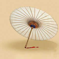 Beige Handmade Chinese Oil-Paper Umbrella