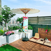 Large Chinese Oil Paper Patio Umbrella – Handmade Oriental Sun & Rain Parasol for Courtyard, Tea Garden & Outdoor Decor