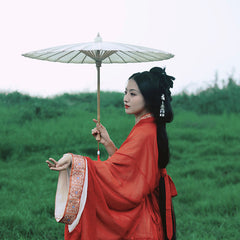 Beige Handmade Chinese Oil-Paper Umbrella