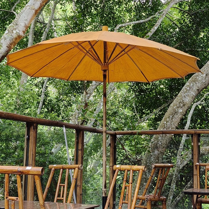 Handcrafted Traditional Yellow Umbrella – Ideal for Garden, Pavilion, or Antique-Inspired Outdoor Spaces