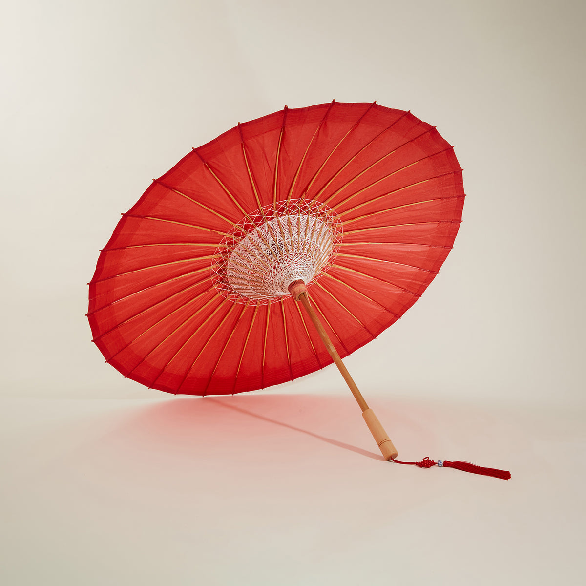 Red-Handcrafted Chinese Oil-Paper Umbrella