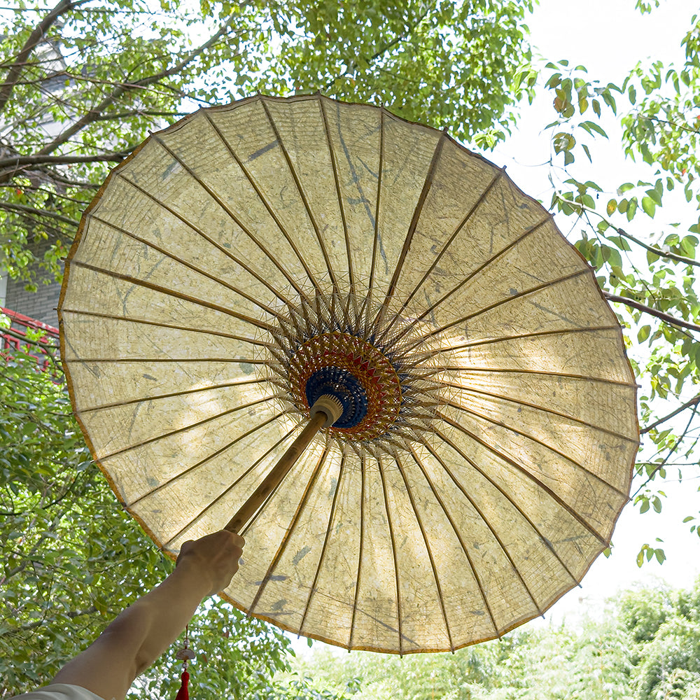Light Sky Blue-Handmade Chinese Oil-Paper Umbrella