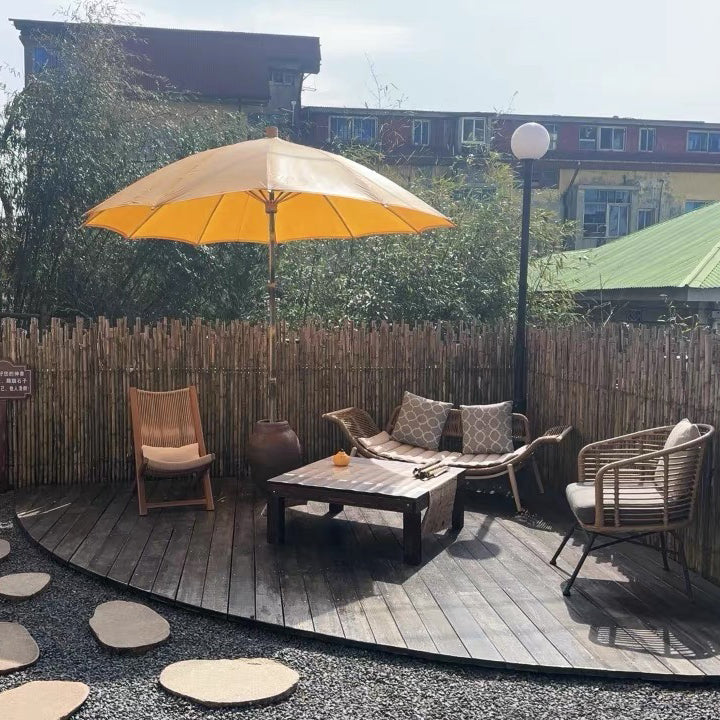 Handcrafted Traditional Yellow Umbrella – Ideal for Garden, Pavilion, or Antique-Inspired Outdoor Spaces